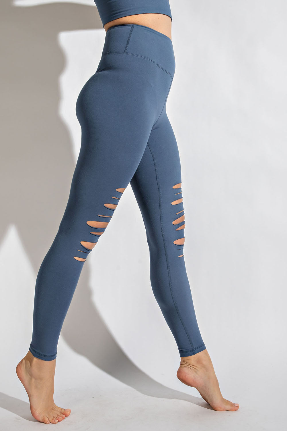 RAE MODE - Laser Cut Leggings in Code Blue