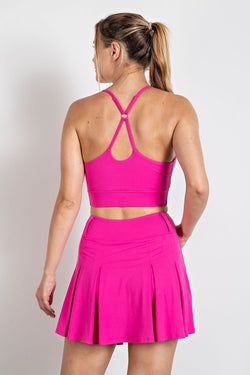 RAE MODE - Butter Soft Pleat Golf Skort with Belt Loop in Sonic Pink