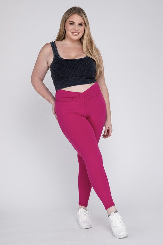 Plus V Waist Full Length Leggings