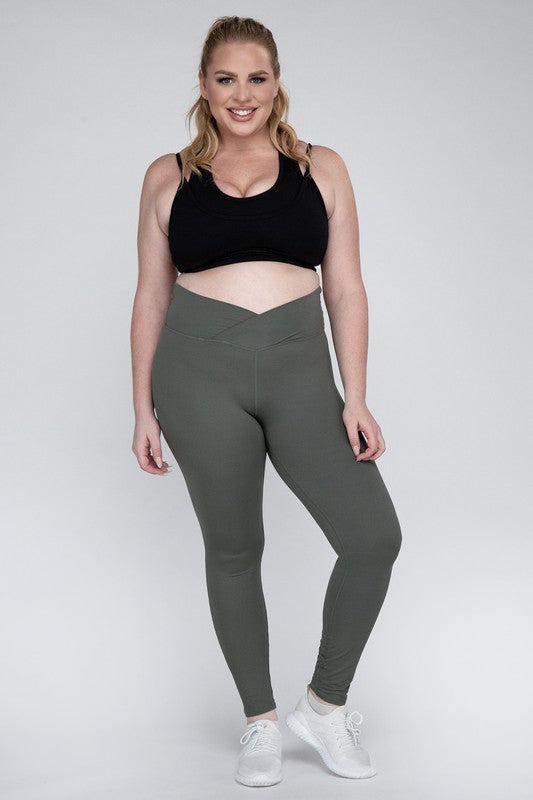 Plus Size V Waist Full Length Leggings