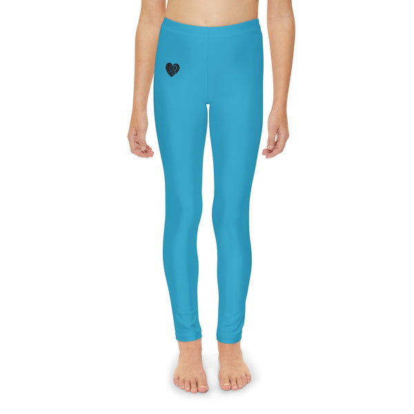 SHE REBEL - Blue Rebel Heart Girls' Leggings (Ages 12 M - 12 Years)