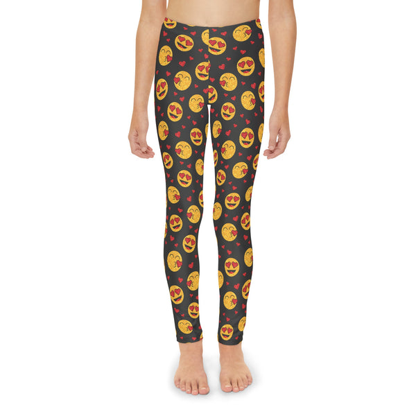 SHE REBEL - Emoji Hearts Girls' Leggings (Ages 18 M - 12 Years)