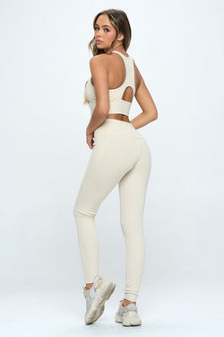 SHE REBEL - Two Piece Activewear Set with Cut-Out Detail