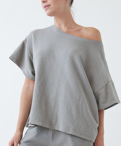 FABINA - Eco-Friendly Garment Dye Oversized Crop Top