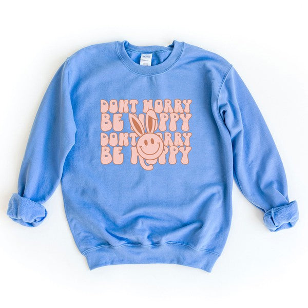 Don't Worry Be Hoppy Stacked Graphic Sweatshirt | Available in 4 Colors