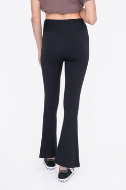 MONO B - Ribbed Flare High-Waist Leggings