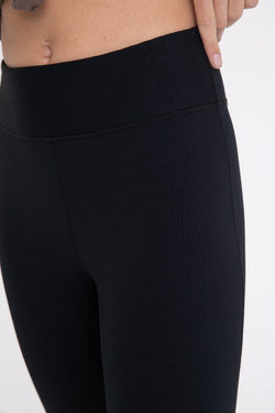 MONO B - Ribbed Flare High-Waist Leggings