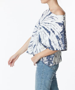 FABINA - Twist Cotton Tie Dye Crop Top Tee