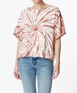 FABINA - Twist Cotton Tie Dye Crop Top Tee