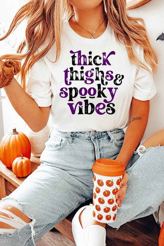 Halloween Thick Thighs Spooky Vibes Tee