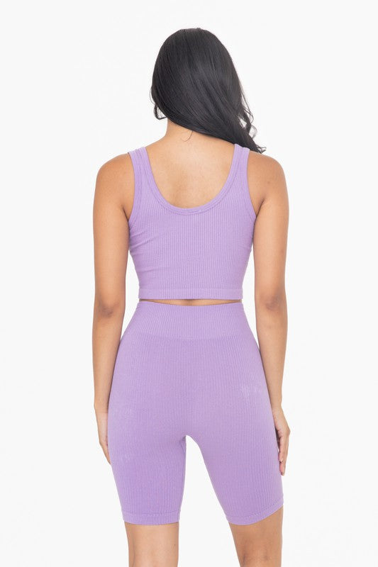 MONO B - Ribbed Seamless Cropped Tank Top