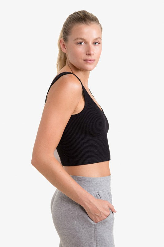 MONO B - Ribbed Seamless Cropped Tank Top