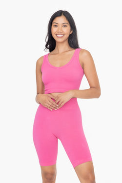 MONO B - Ribbed Seamless Cropped Tank Top