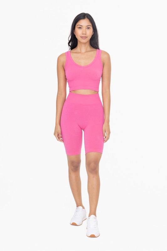 MONO B - Ribbed Seamless Cropped Tank Top