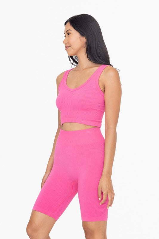 MONO B - Ribbed Seamless Cropped Tank Top