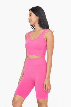 MONO B - Ribbed Seamless Cropped Tank Top