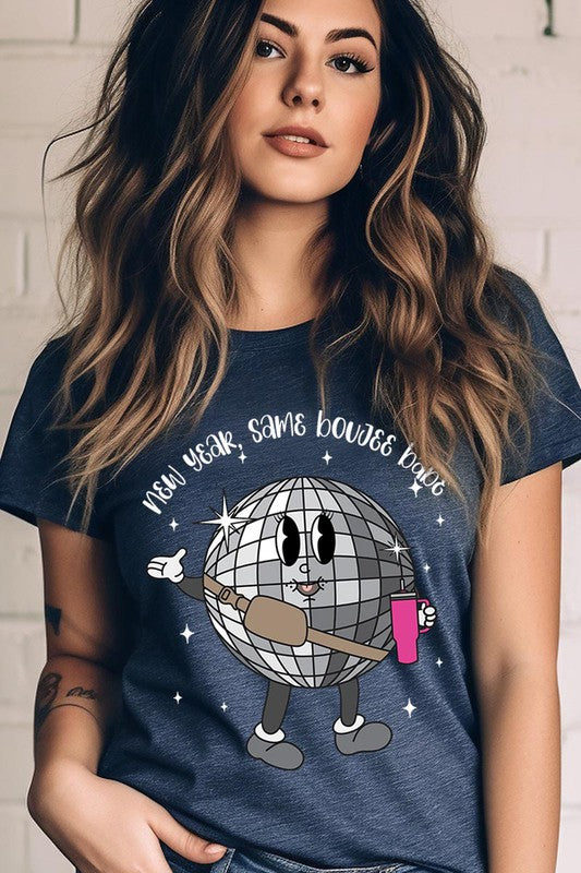 New Year Same Boujee Disco Ball Unisex Graphic Tee