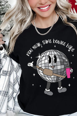 New Year Same Boujee Disco Ball Unisex Graphic Tee