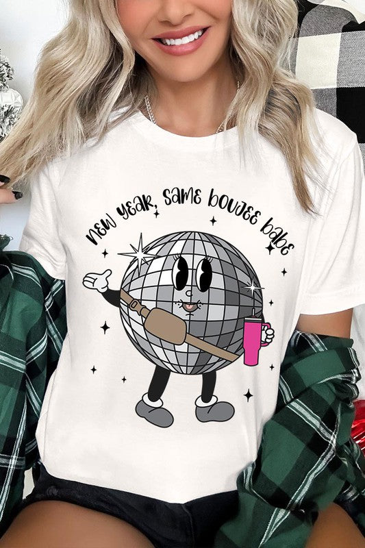 New Year Same Boujee Disco Ball Unisex Graphic Tee