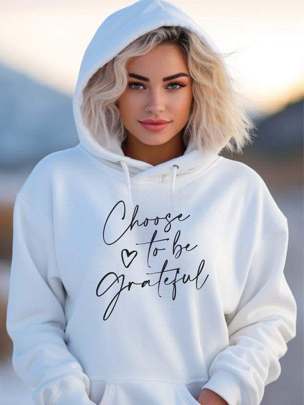Choose to be Grateful Graphic Hoodie | Plus Size