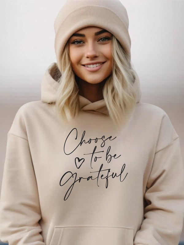 Choose to be Grateful Graphic Hoodie | Plus Size