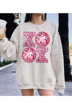 XOOX "Faux" Sequin Oversized Valentine's Day Sweatshirt