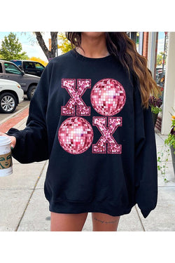 XOOX "Faux" Sequin Oversized Valentine's Day Sweatshirt