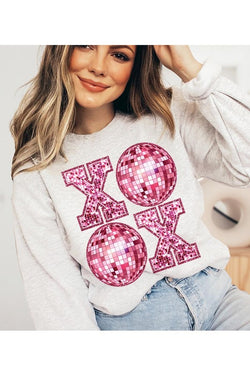 XOOX "Faux" Sequin Oversized Valentine's Day Sweatshirt