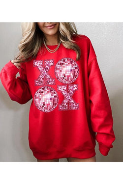 XOOX "Faux" Sequin Oversized Valentine's Day Sweatshirt