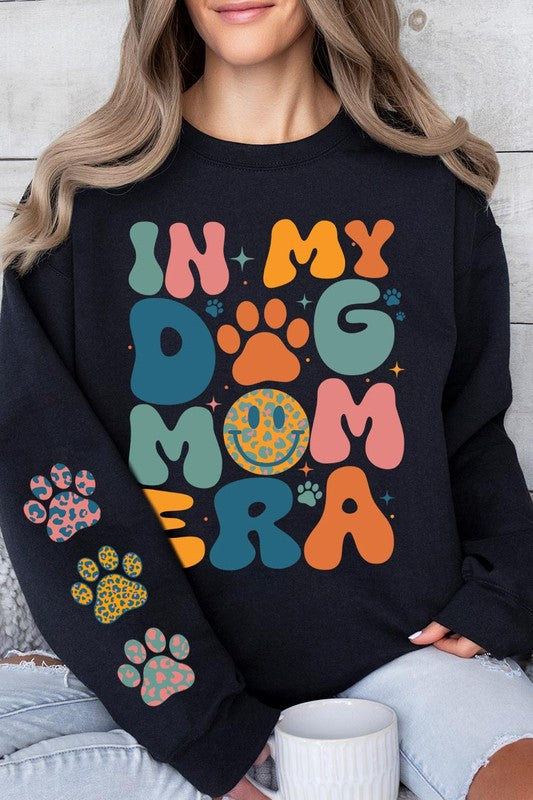 My Dog Mom Era Sleeve Graphic Fleece Sweatshirt