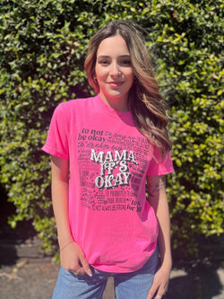 Mama It's Okay Tee - Neon Pink | Plus Size