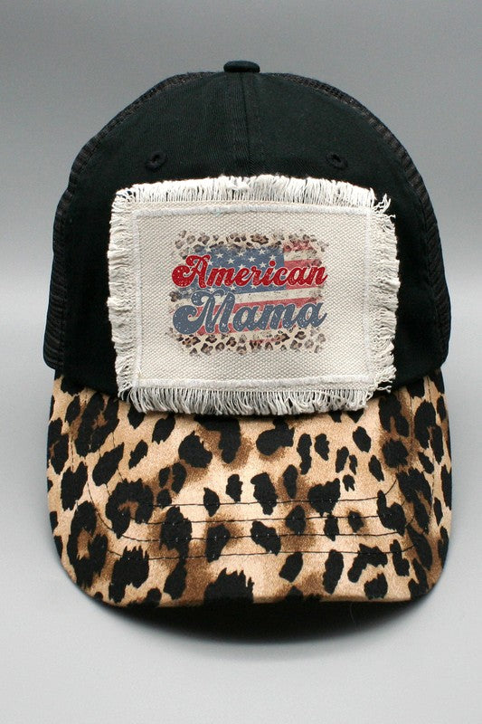 Patriotic Leopard American Mama Block Hat