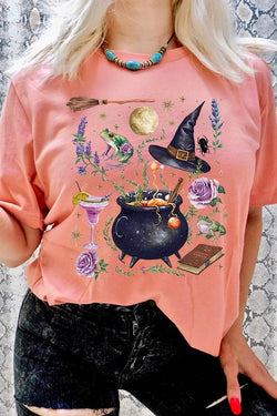 Halloween Witch Collage Graphic Tee