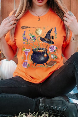 Halloween Witch Collage Graphic Tee