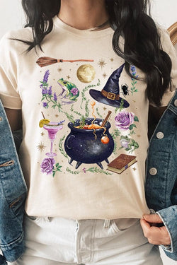 Halloween Witch Collage Graphic Tee