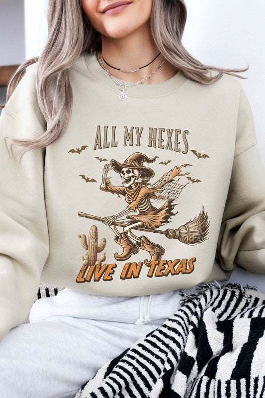 Western Halloween Skeleton Witch Sweatshirt