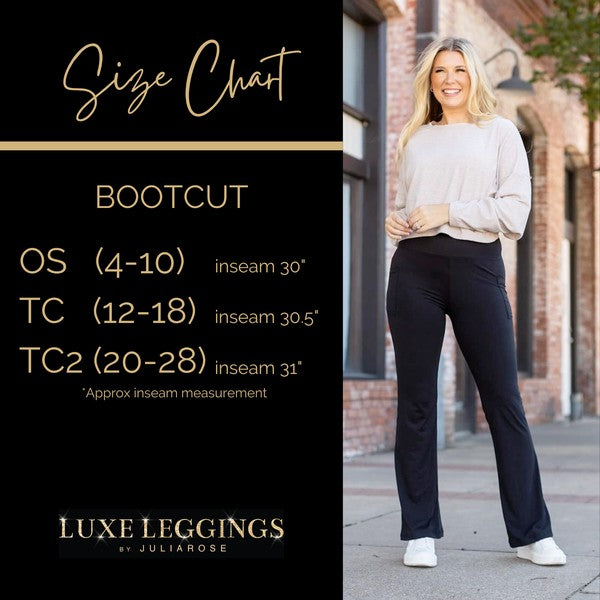 Crossover Bootcut Leggings with Pockets