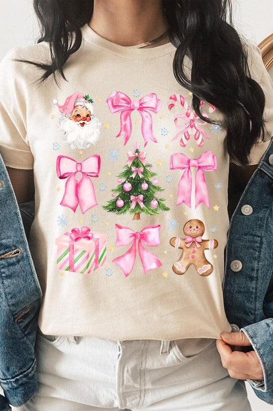 Coquette Pink Christmas Graphic Tee