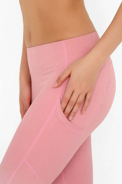 PINEAPPLE CLOTHING - Dusty Pink Side Pockets Workout Leggings/Yoga Pants