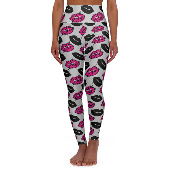 Girl Power Lips Pattern Yoga Leggings