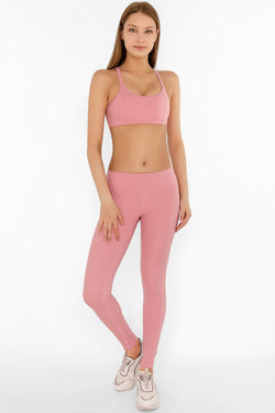 PINEAPPLE CLOTHING - Dusty Pink Side Pockets Workout Leggings/Yoga Pants