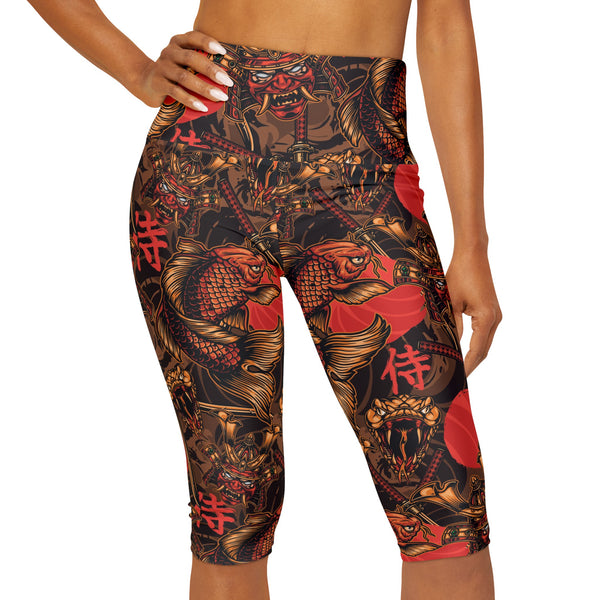 SHE REBEL - Japanese Warrior Style Yoga Capri Leggings