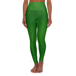 St Patrick's Day 4 Leaf Clover Print Yoga Leggings