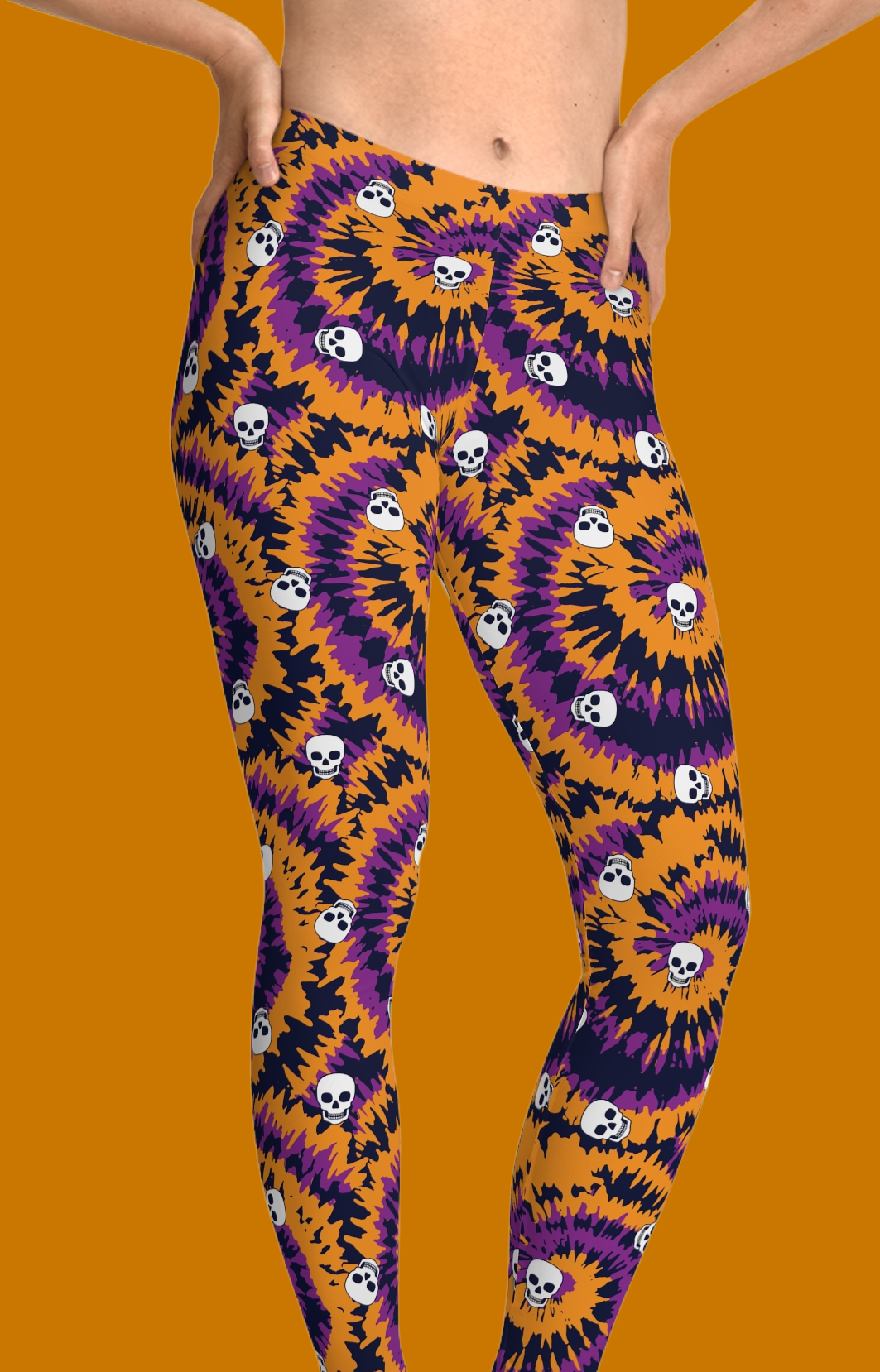 Groovy Tie Dye Skull Leggings