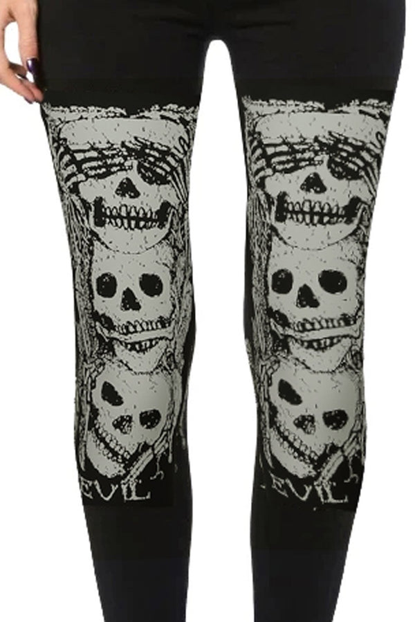 Skull Print Halloween Leggings