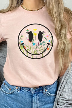 Boho Wildflower Lash Smiley Floral Tee