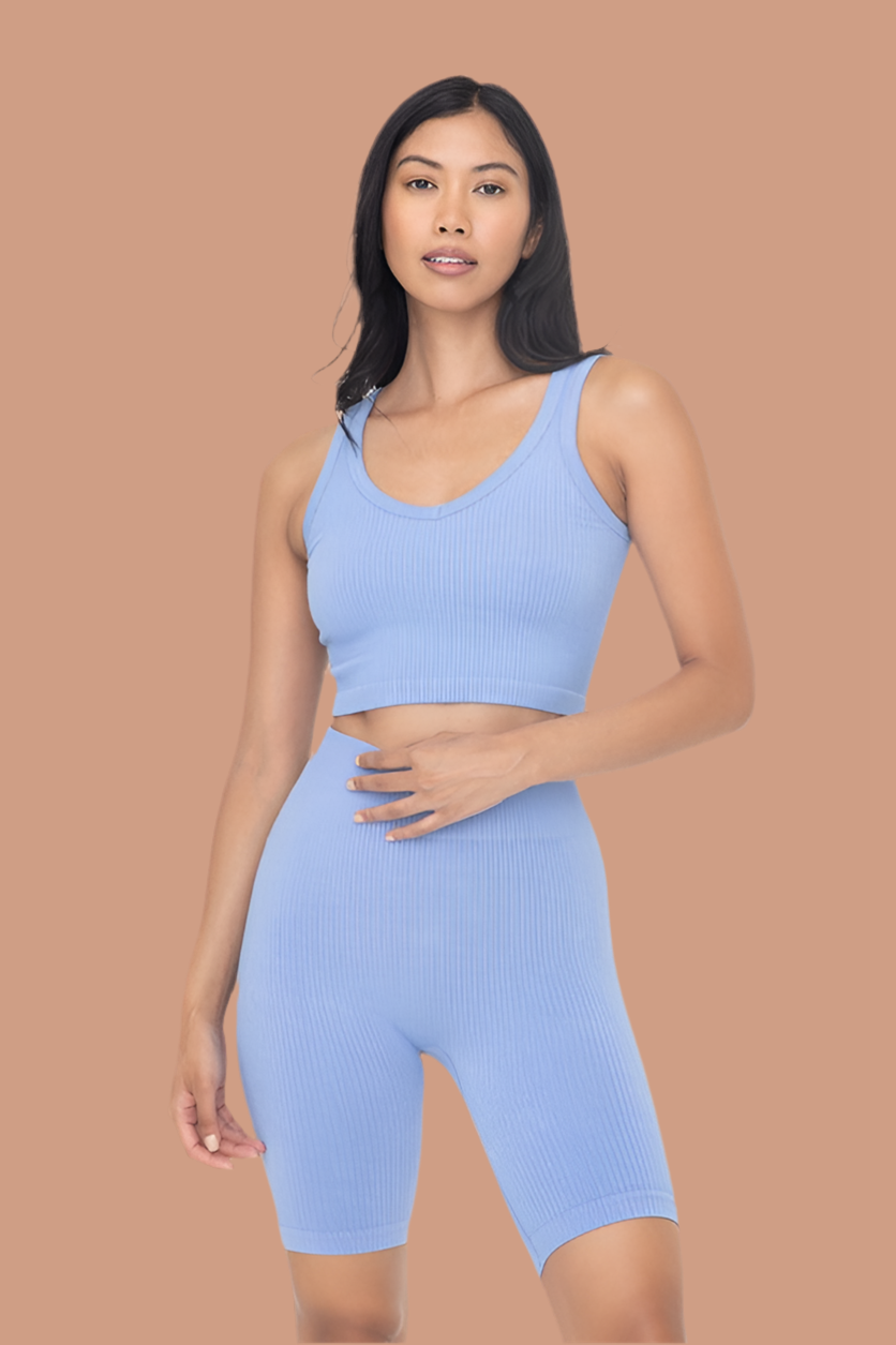 MONO B - Ribbed Seamless Cropped Tank Top