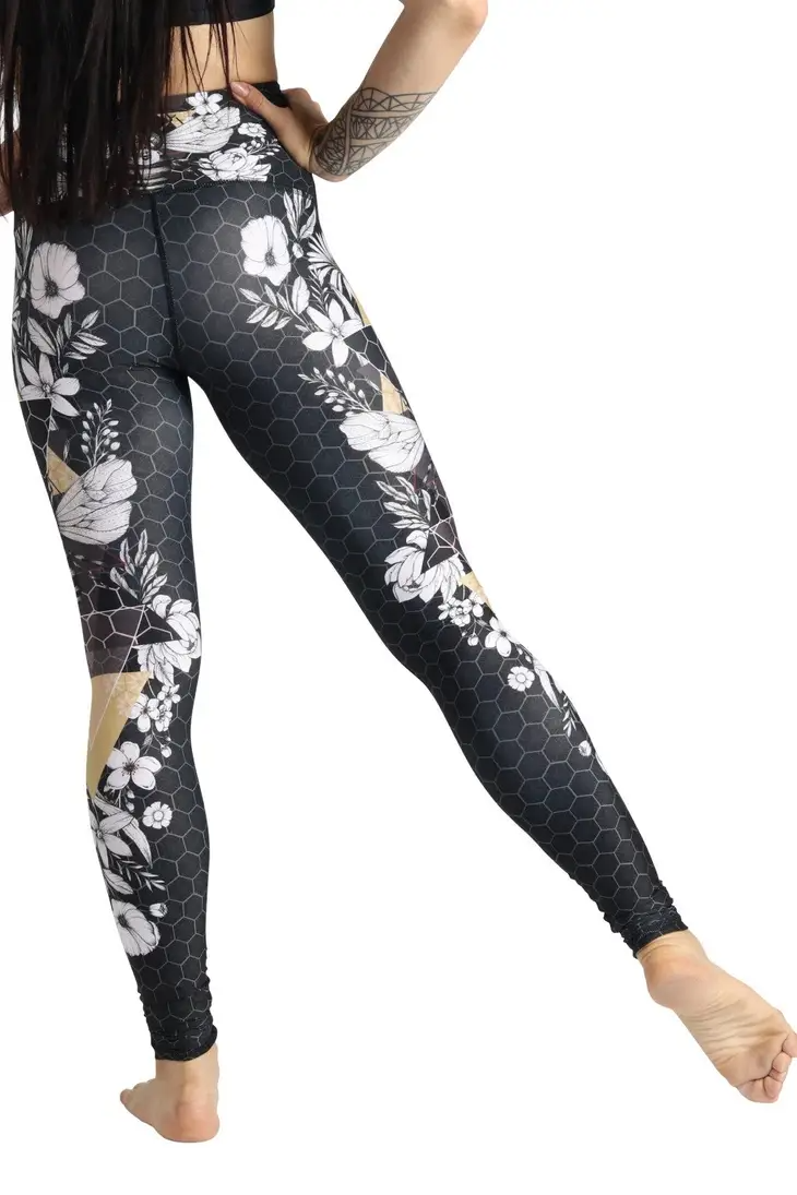 YOGA DEMOCRACY - Beeloved Blackout Printed Yoga Leggings -ONLY 1 LEFT!