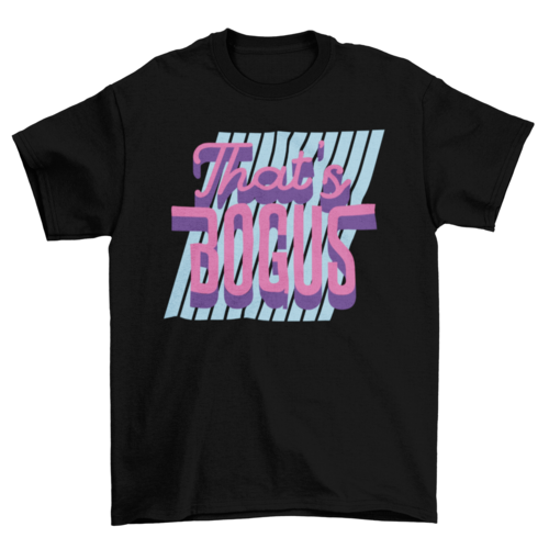 Blue Diagonal Lines "That's Bogus" Nostalgic Graphic Tee