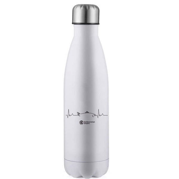 Fishing Cardiogram Stainless Steel Water Bottle 17 Oz | Available in 4 Colors